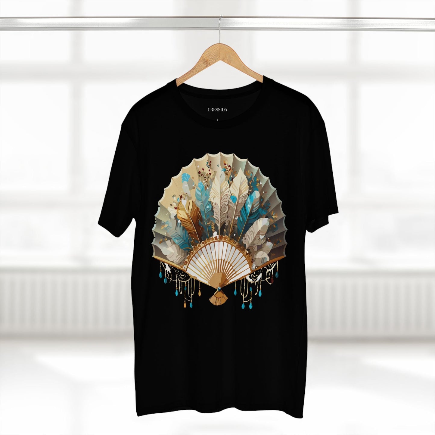Antique Fan Graphic Design T-Shirt Unisex 100 Cotton Floral Carnival Artwork Tee 9