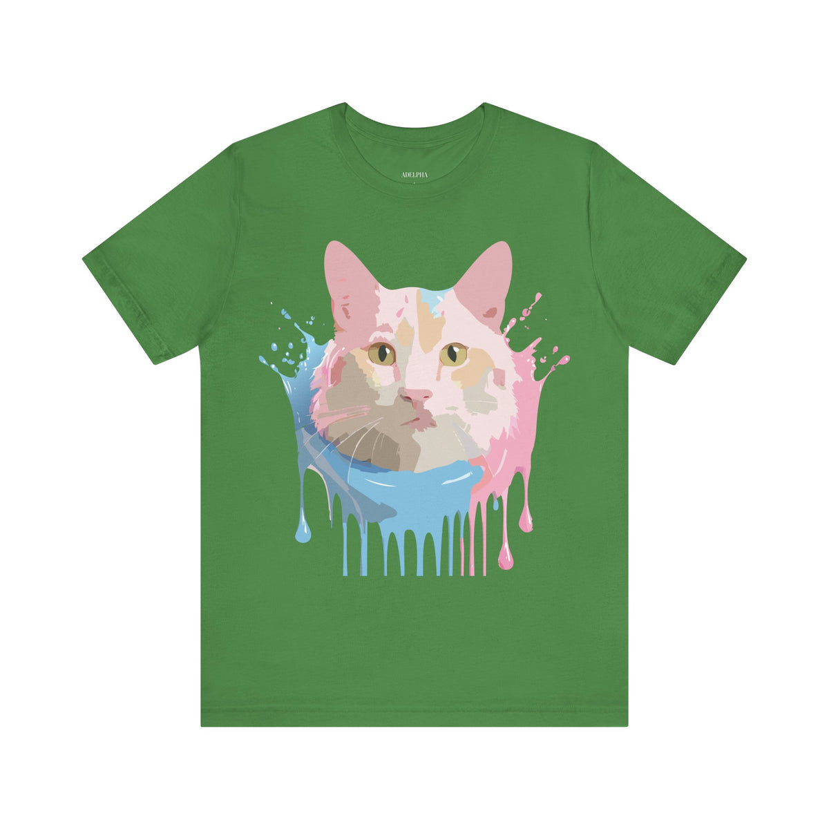 Cat Graphic Unisex Cotton Bella+Canvas Tee with Art Animal Design e203