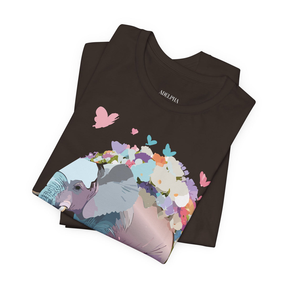 Elephant Graphic Unisex Cotton Bella+Canvas Tee with Art Animal Design e136