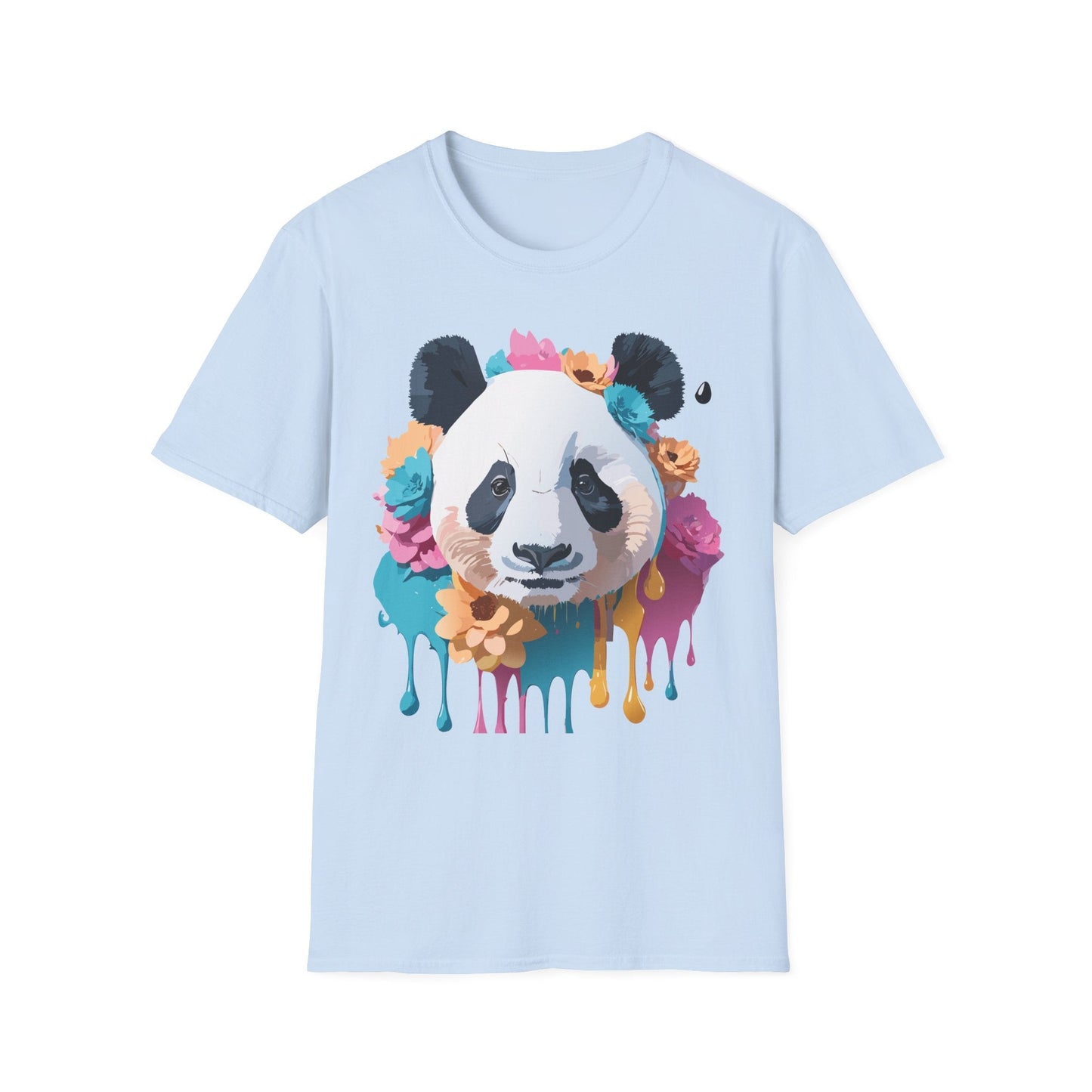 Unisex Panda Shirt Softstyle Cotton Tee For Everyday Wear With Cute Animal Print