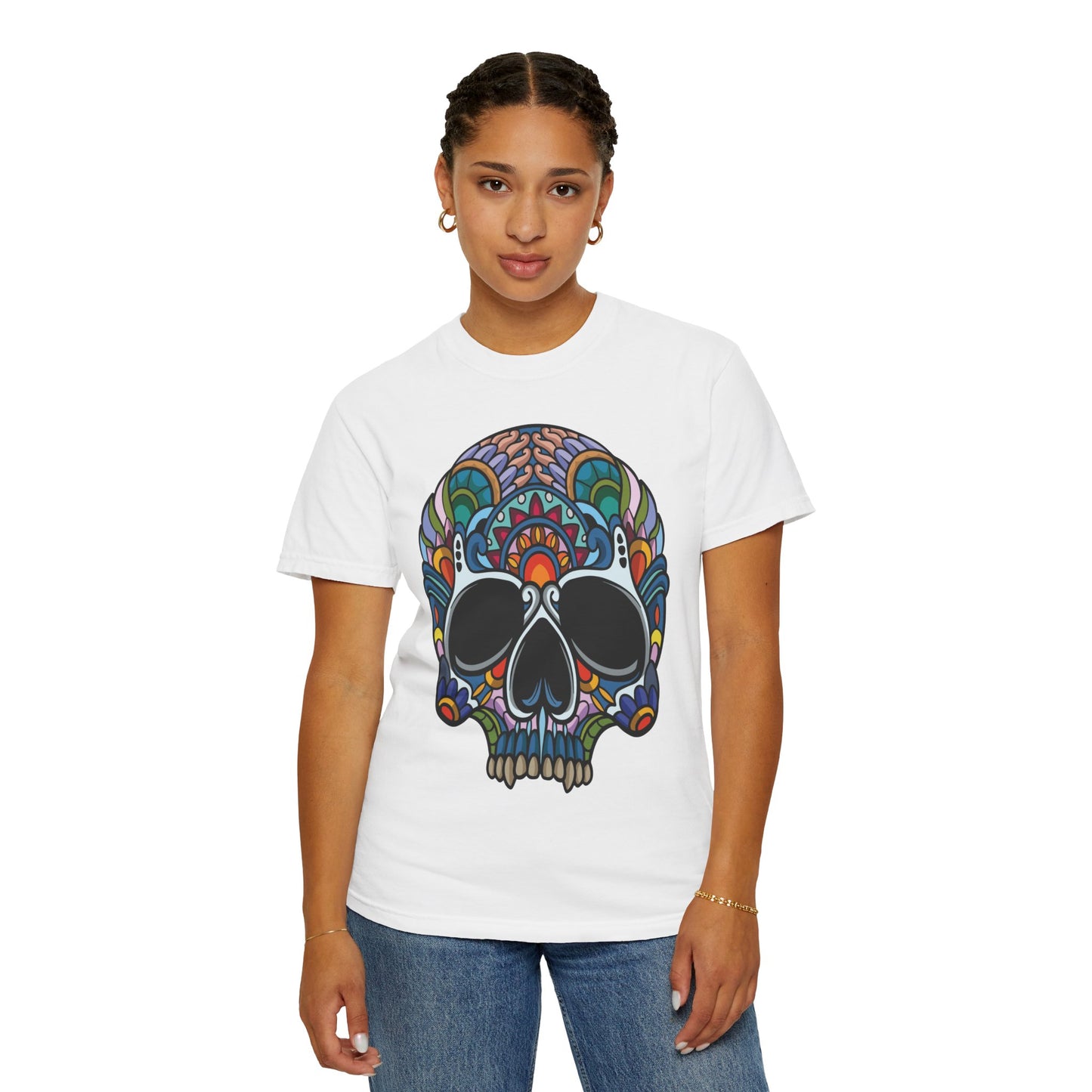 Unisex Cotton Tee Shirt with Skull