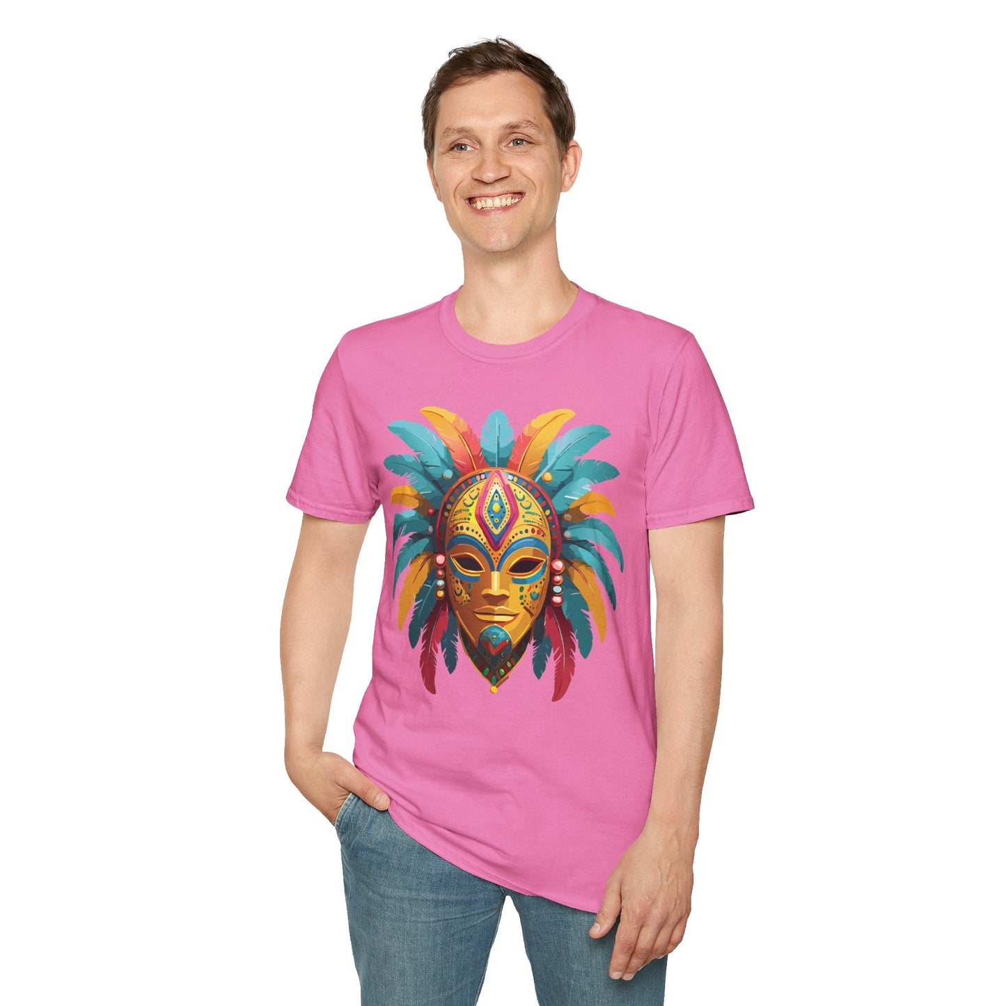 Mask Graphic Unisex Cotton Masquerade Design Artwork Tee 25