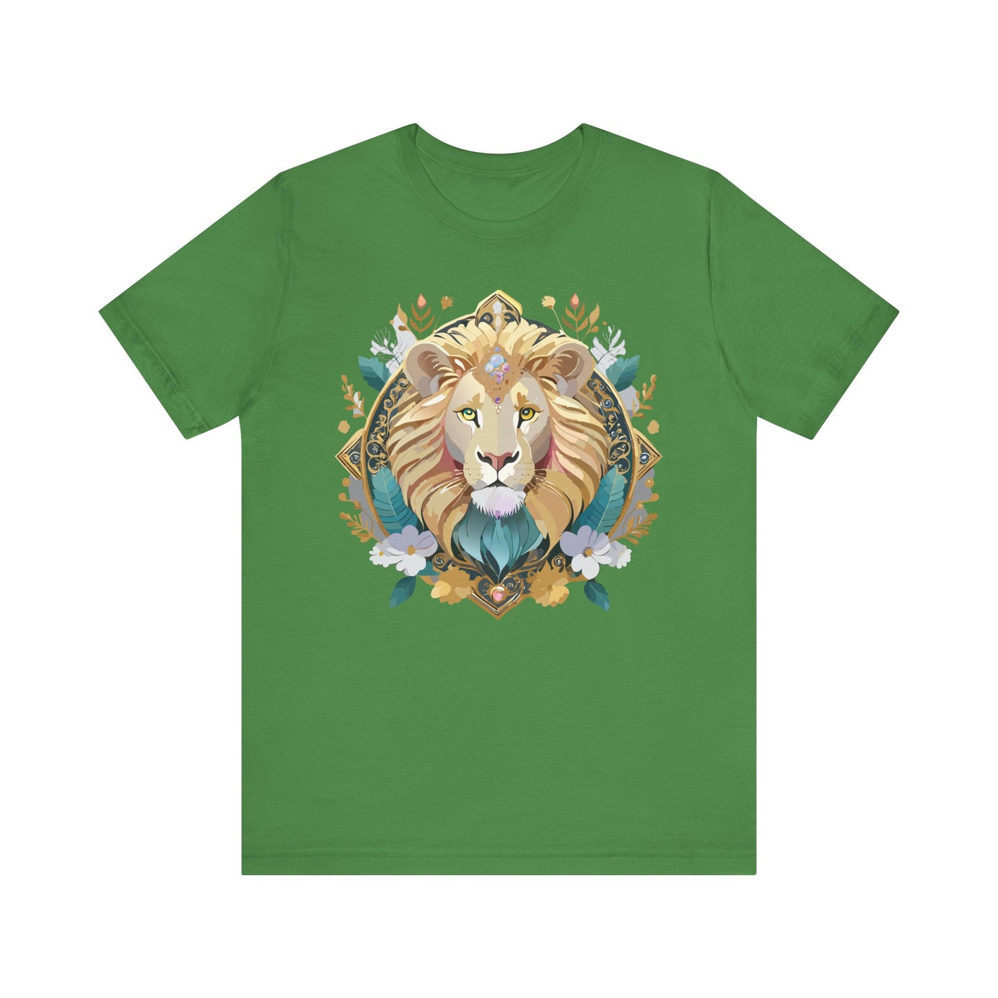 Unisex Lion Graphic Tee, Animal Shirt, Tee Shirt with Lion, Medallion T-Shirt, Animal Medallion Tees 2
