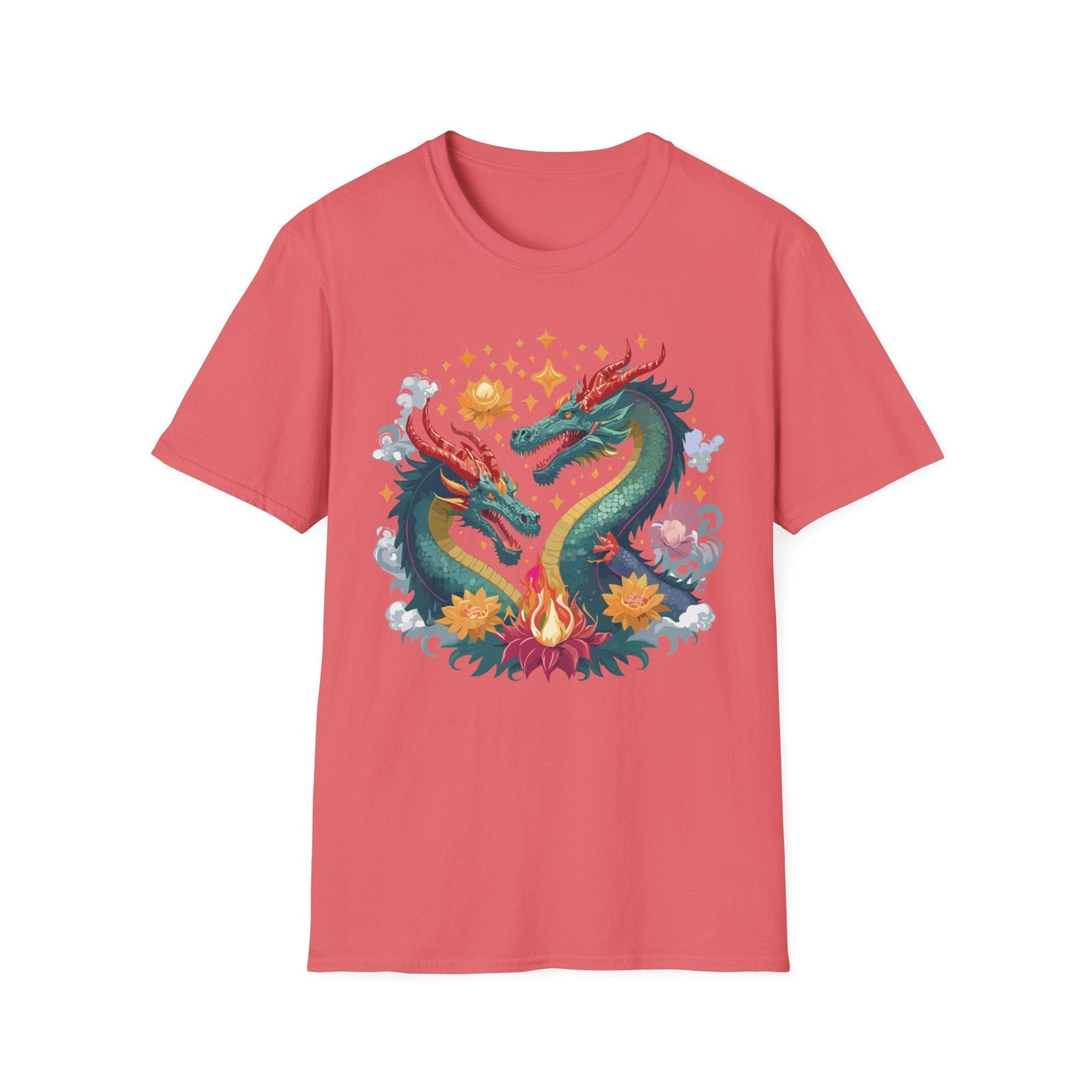 Dragon Graphic Unisex 100 Cotton Tee with Animal Artwork Design 2