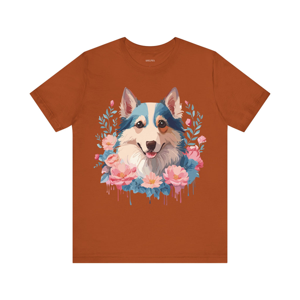 Dog Graphic Unisex Cotton Bella+Canvas Tee with Art Animal Design d09