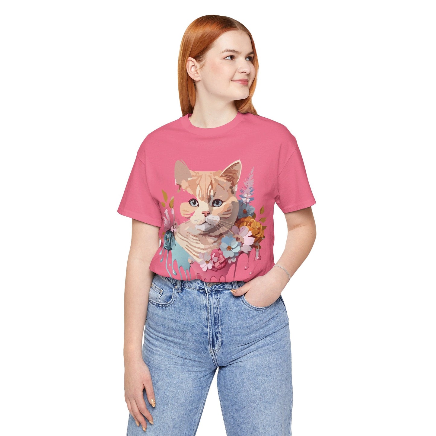 Cat Shirt Graphic Tee Unisex Vintage Inspired Adelpha Art Design