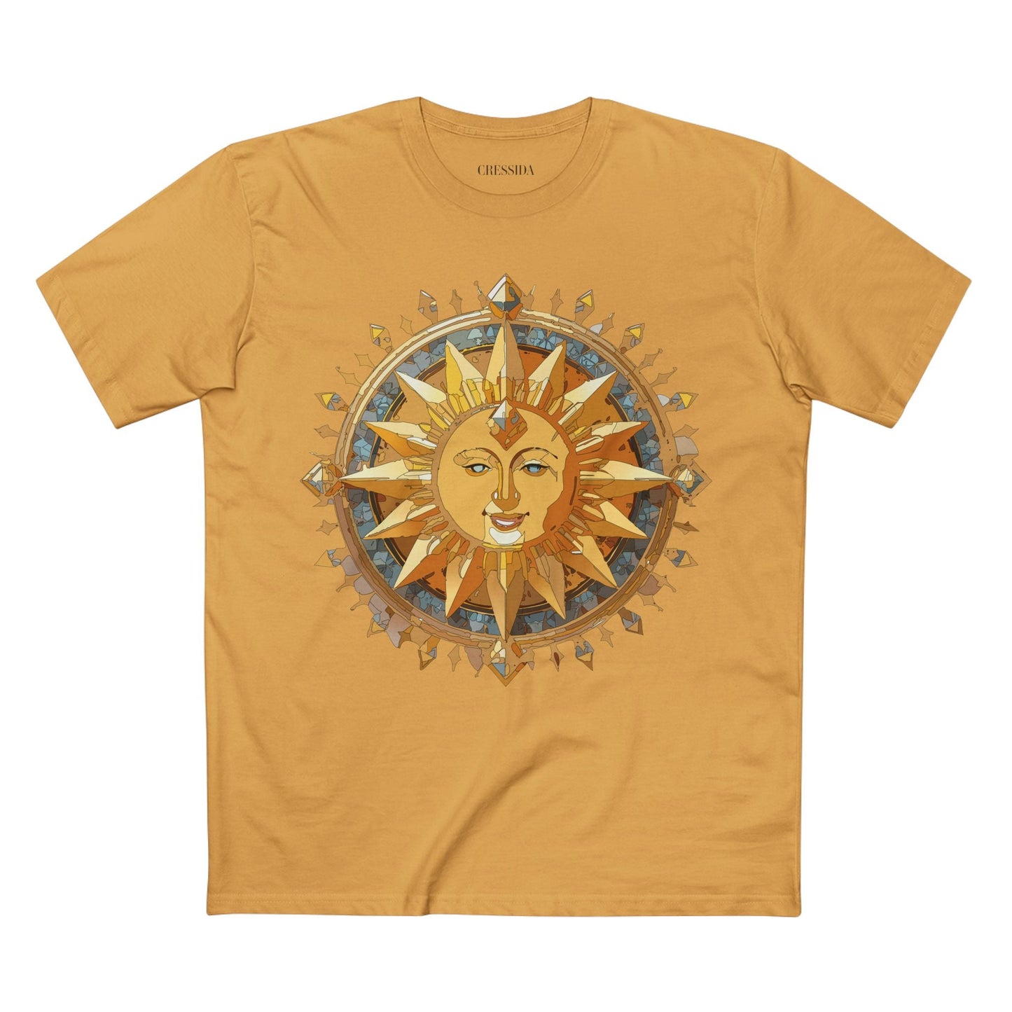 Gold Sun Graphic Unisex 100 Cotton T-Shirt with Golden Art Design 16