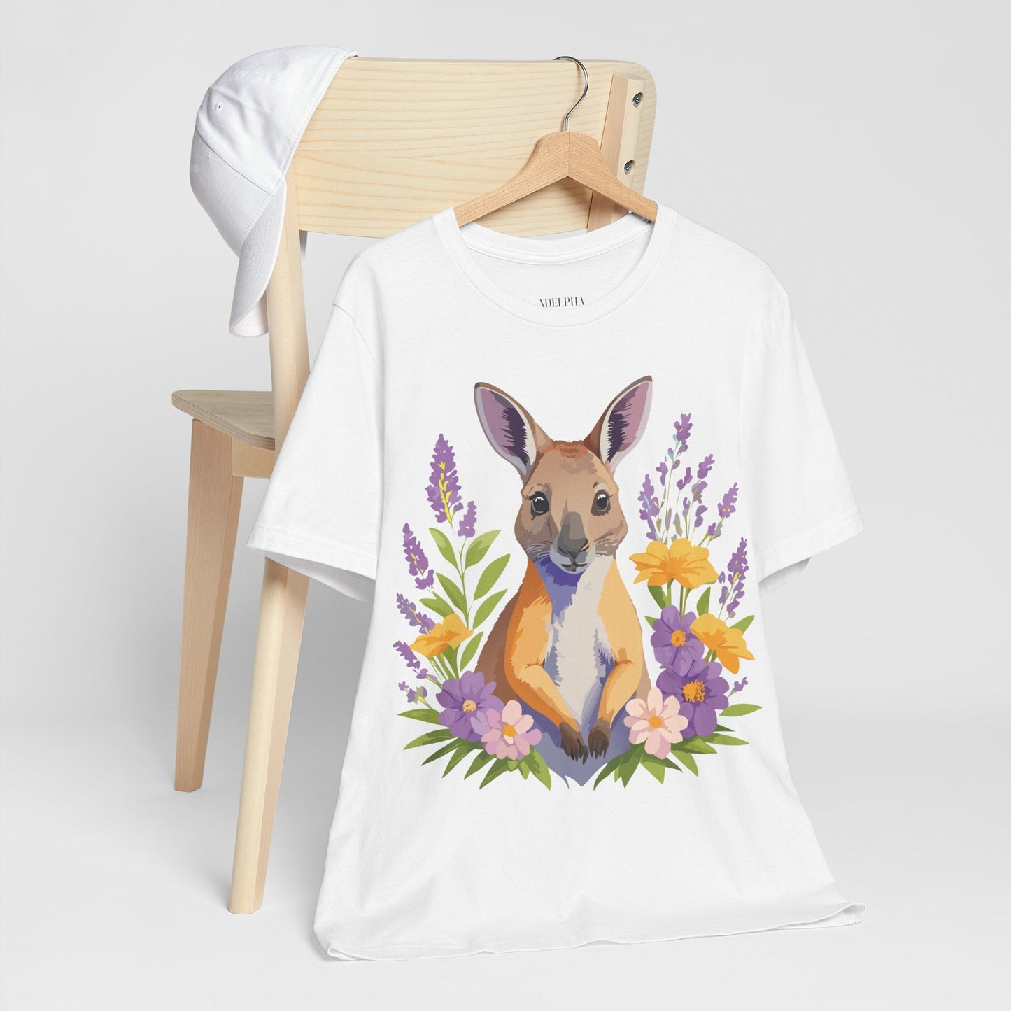 Adelpha Vintage Inspired Graphic Tee Kangaroo Artwork Unisex Jersey Short Sleeve T Shirt