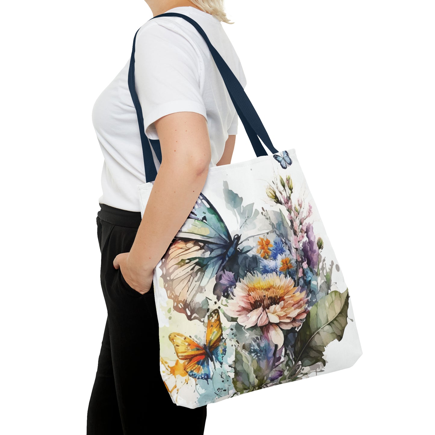 Canvas Bag with Butterfly Prints