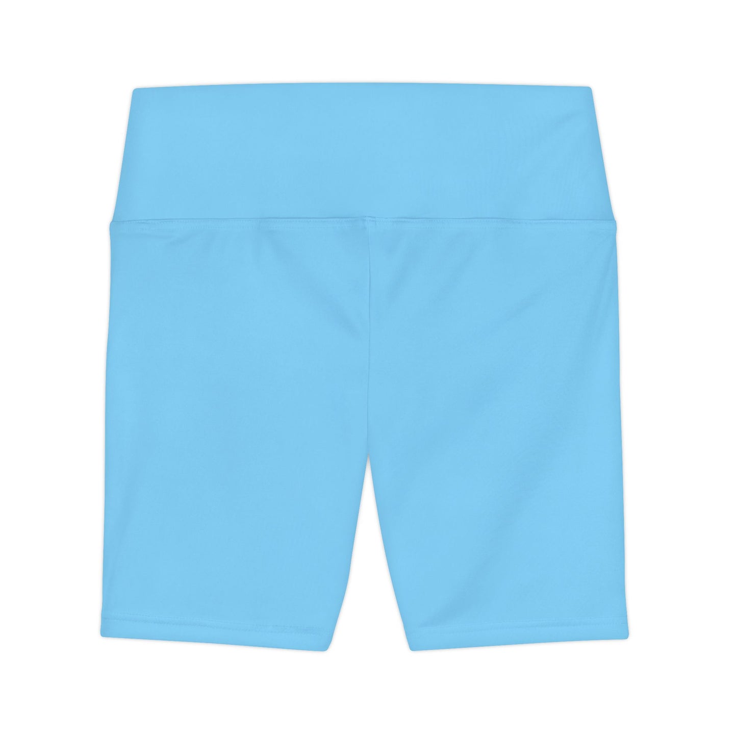 Frozen Lake Turquoise Women's Workout Shorts — Solid High-Waist Biker Shorts for Exercise & Everyday Wear