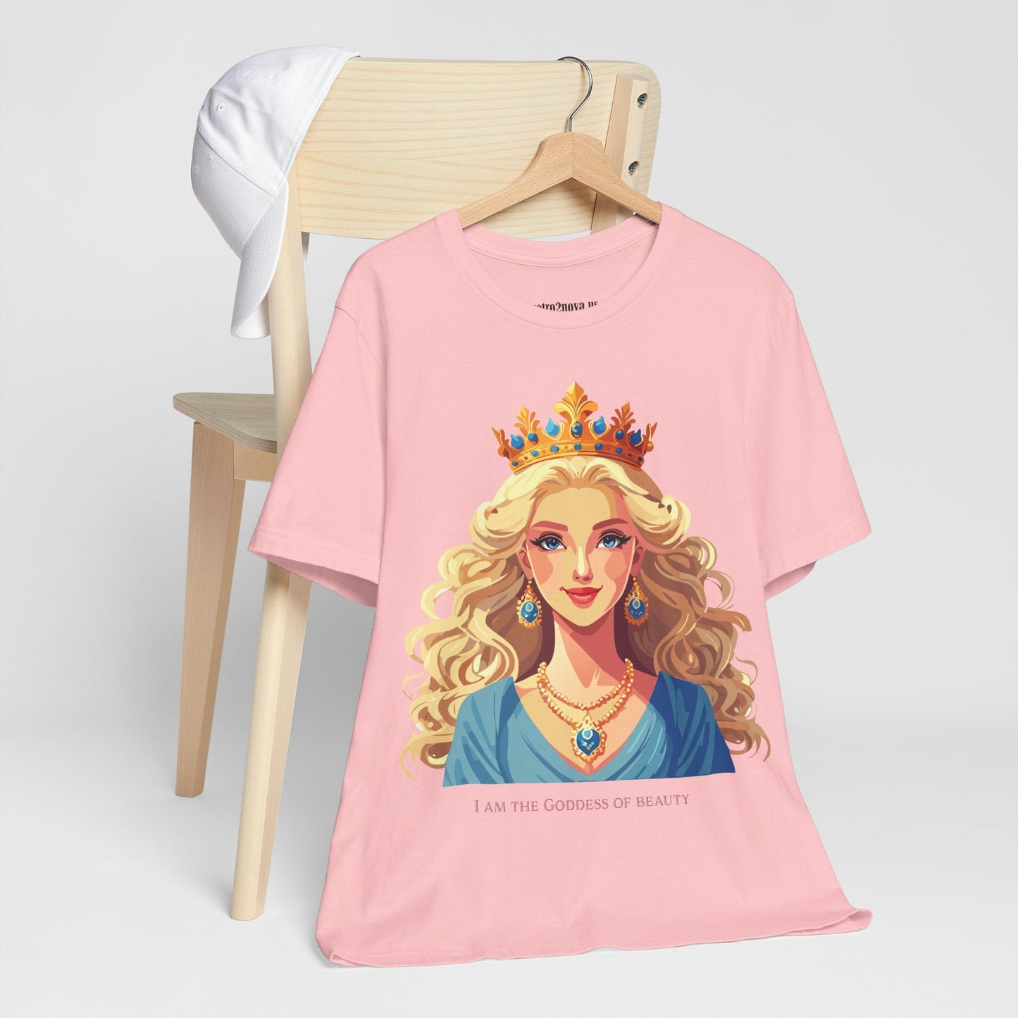 Goddess Graphic Cotton Tee Unisex Short Sleeve By Retro2Nova Original Art Vintage Inspired