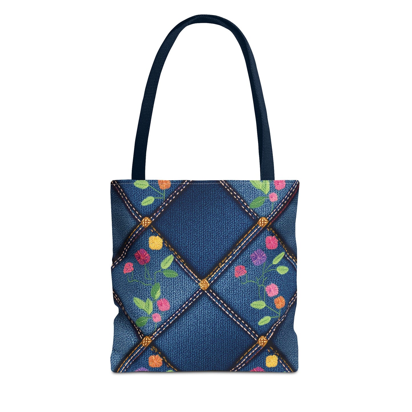 Denim Fabric Imitation Print Unisex Canvas Bag Poly Spun 3 Sizes Tote Bag 124