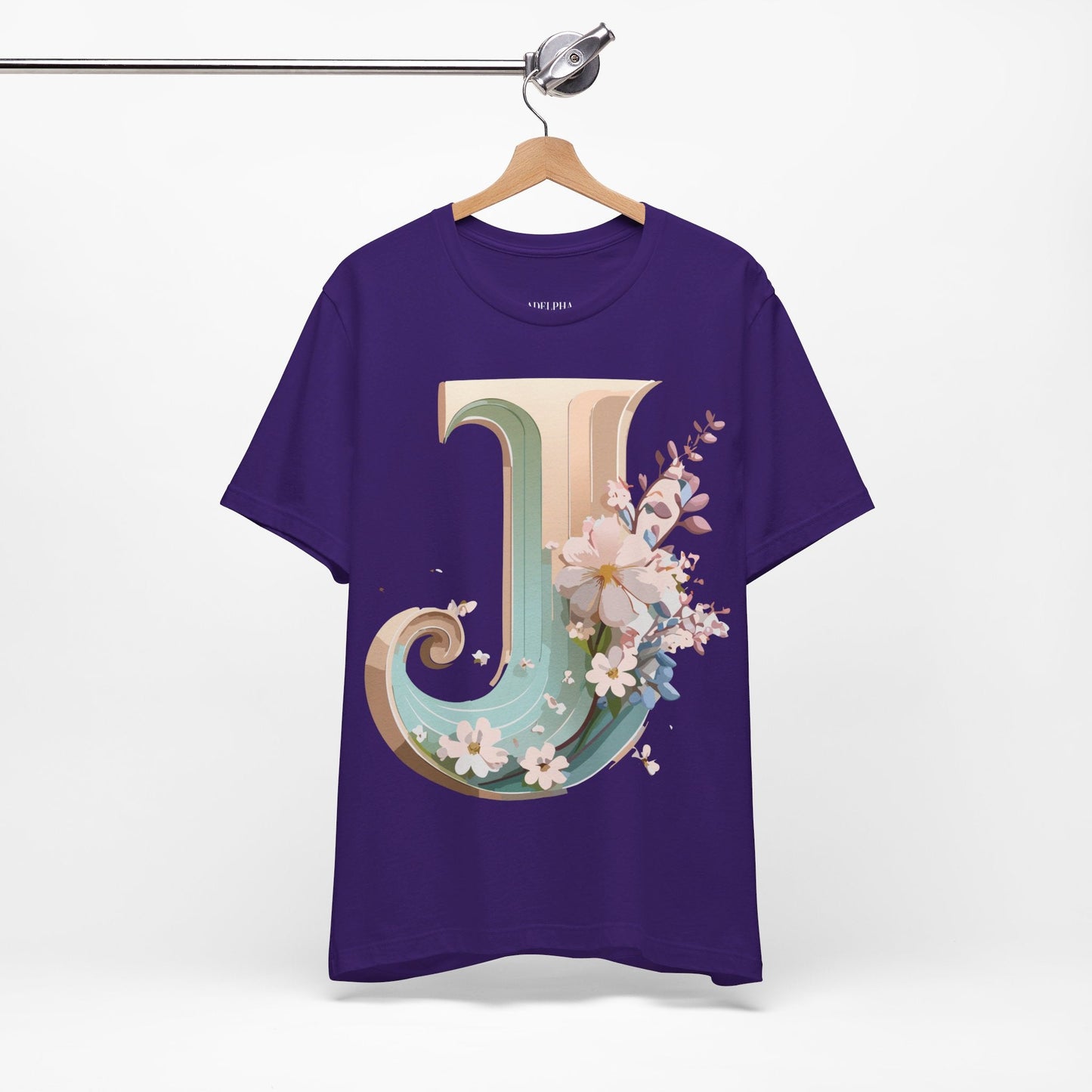 Letter J Graphic Tee Unisex Vintage Inspired Art From Adelpha Short Sleeve Shirt