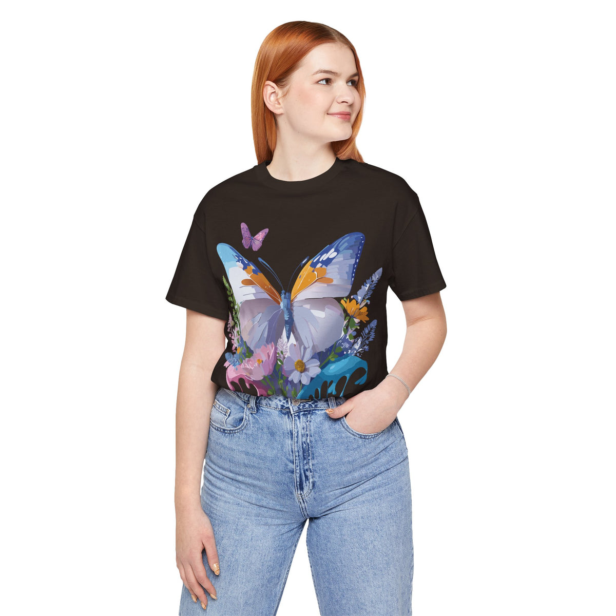 Butterfly Graphic Unisex Cotton Bella+Canvas Tee with Art Design n57