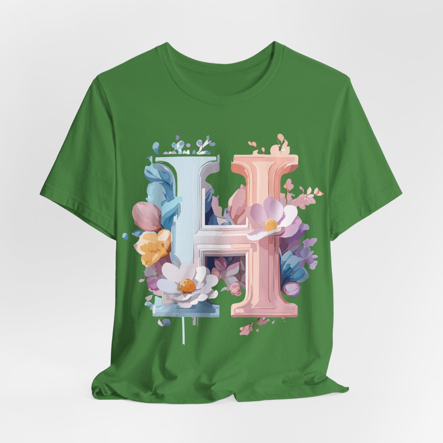 Letter H Shirt Graphic Tee Unisex Short Sleeve Premium Vintage Inspired Artwork Adelpha