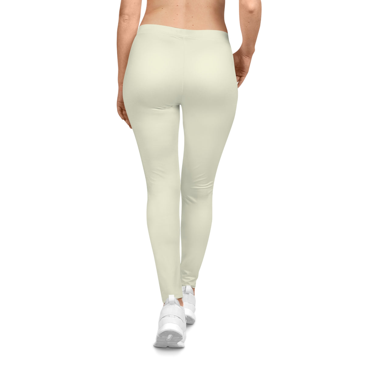 Shell Beige Color Women's Poly-Span Casual Leggings XS-2XL