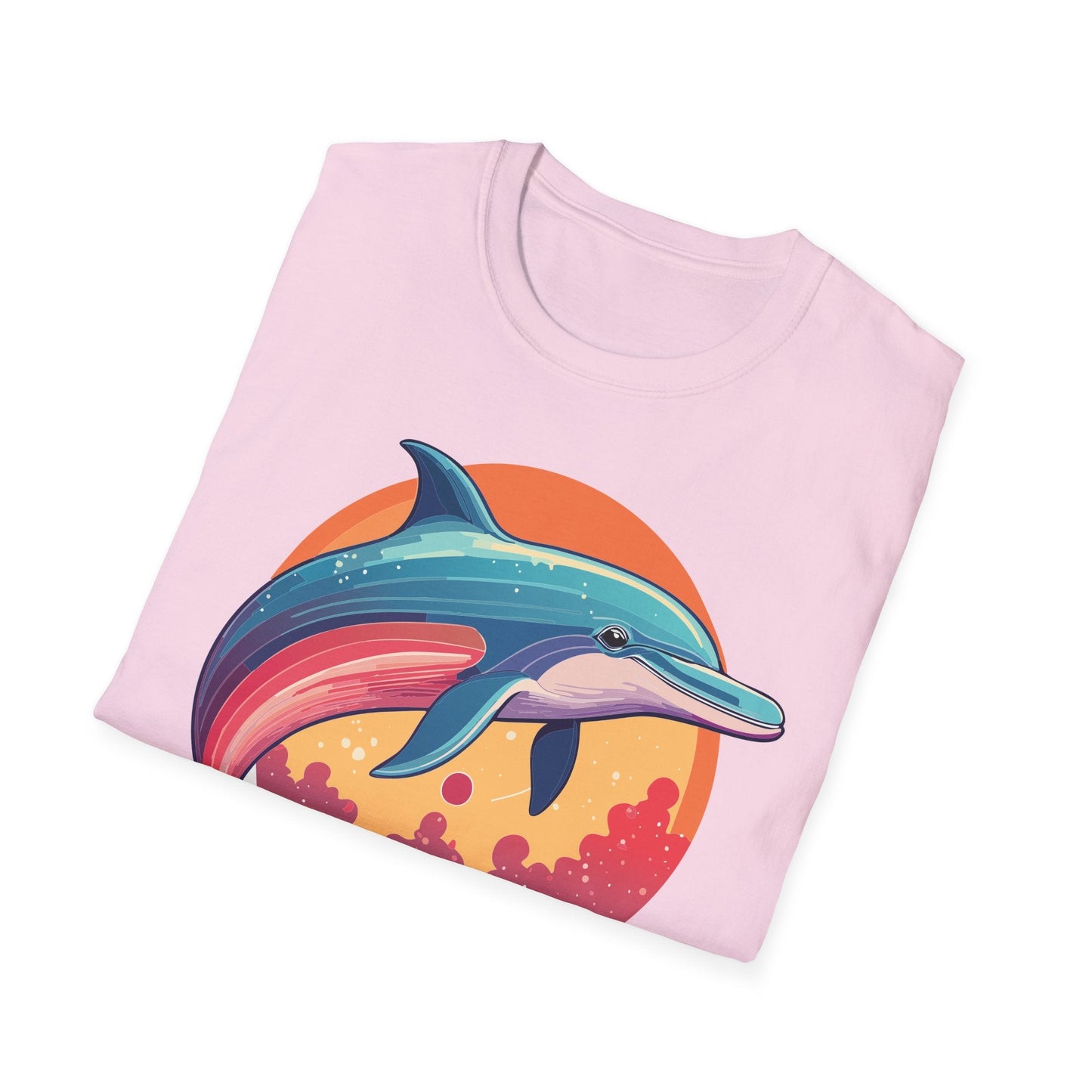 Dolphin Shirt For Unisex Adults Gildan Softstyle 64000 Ring Spun Cotton Tee Fish Tee