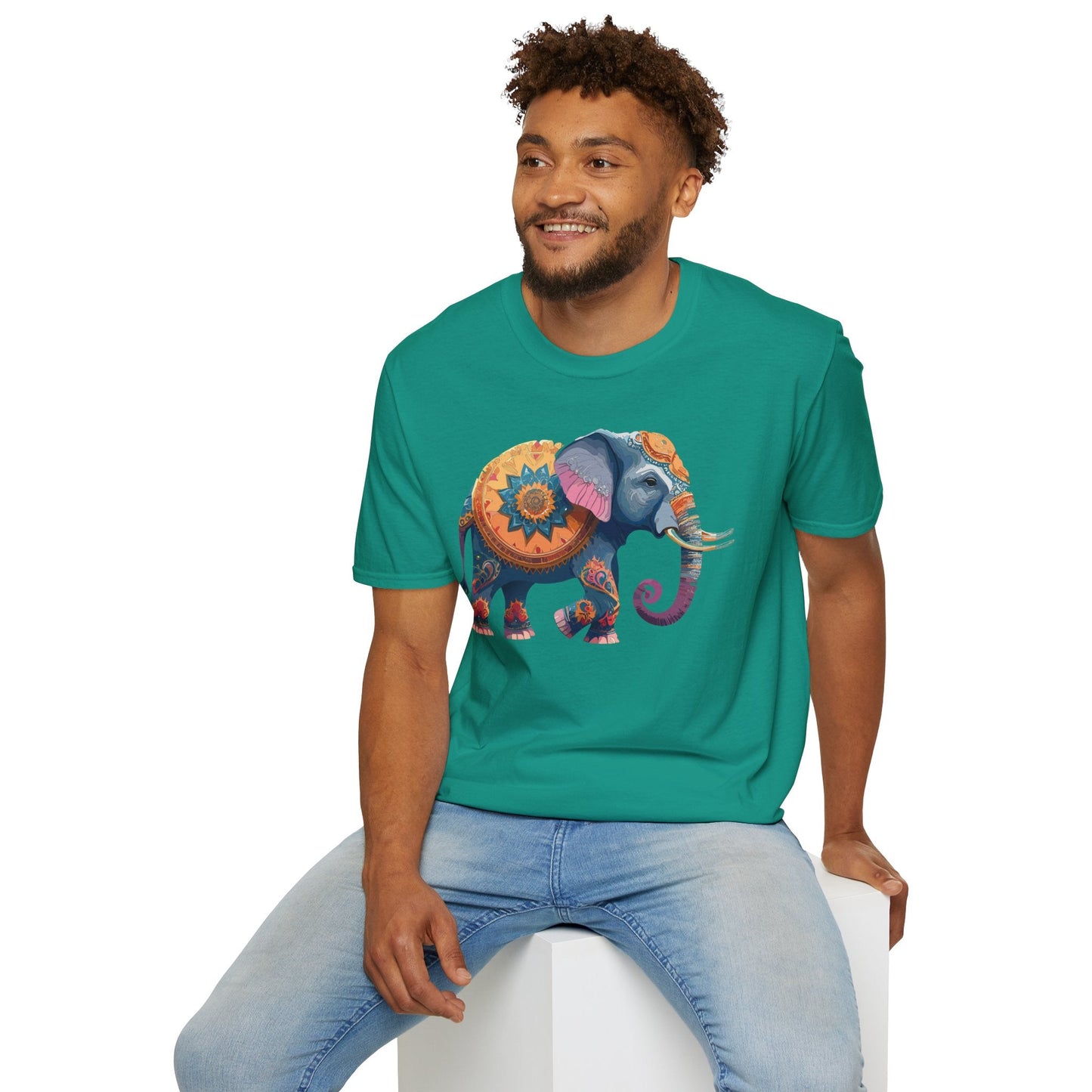Elephant T Shirt Unisex Gildan Softstyle Tee 100 Percent Ring Spun Cotton Animal Shirt