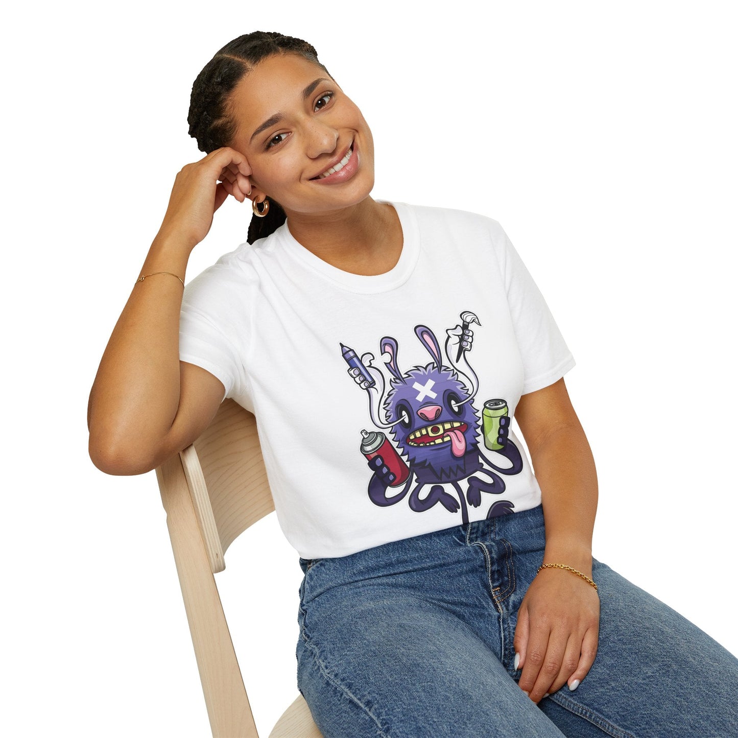 Cartoon T Shirt Animation T Shirt Funny Tee Shirt Unisex Softstyle Gildan 64000 Art Design