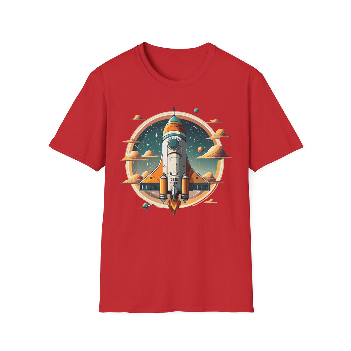 Retro Rocket Launch T-Shirt | Space Shuttle Graphic Design Unisex 100 Cotton Gildan T-Shirt
