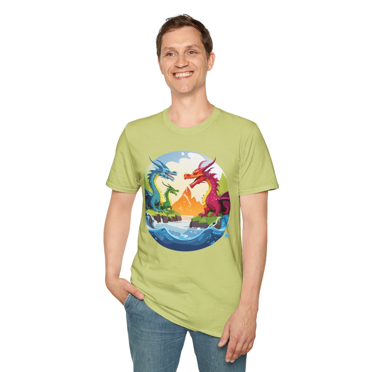 Dragon T Shirt Unisex Dragon Tee 100 Percent Ring Spun Cotton Softstyle Comfort Fit