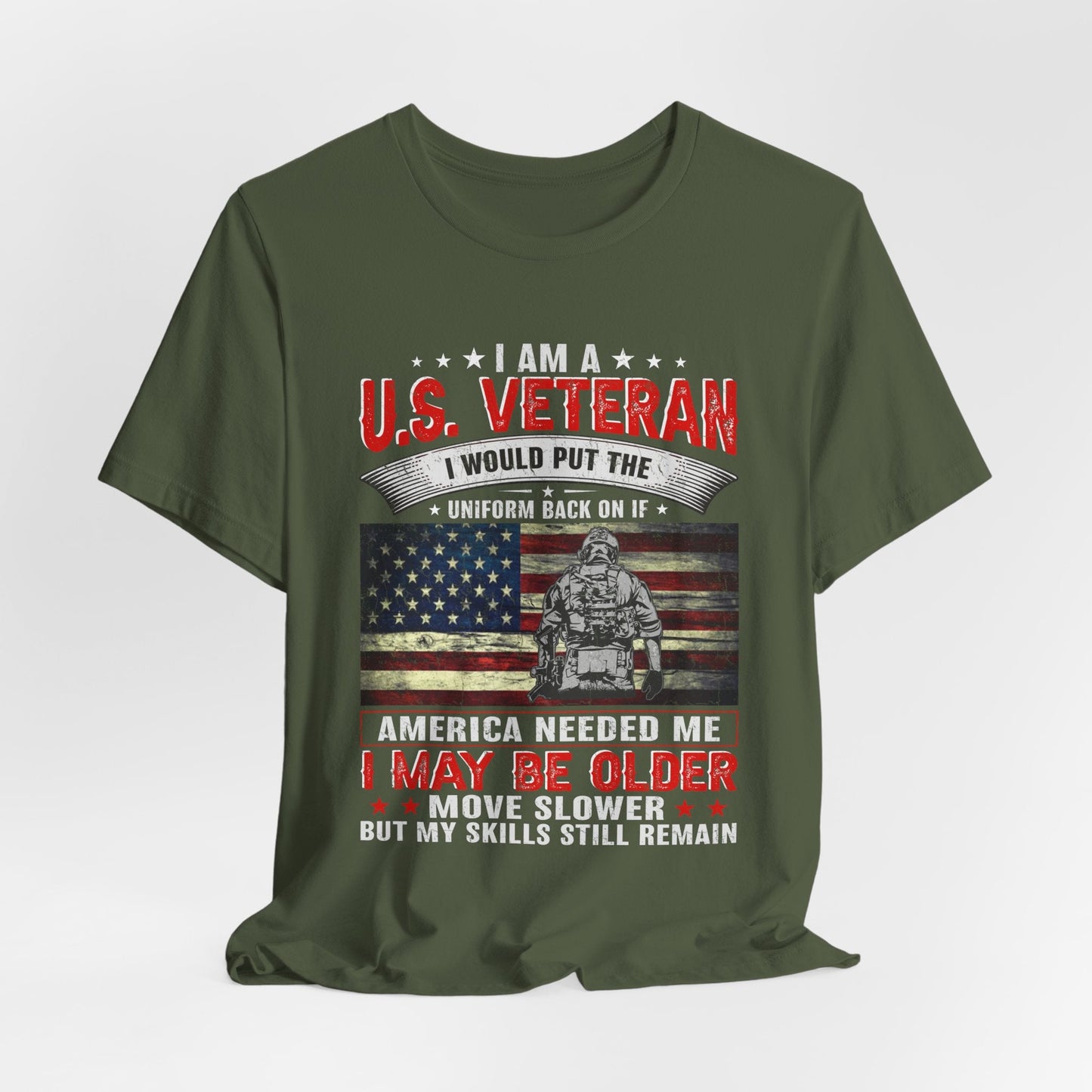Army Veteran Patriotic Graphic Design Unisex Cotton T-Shirt v25