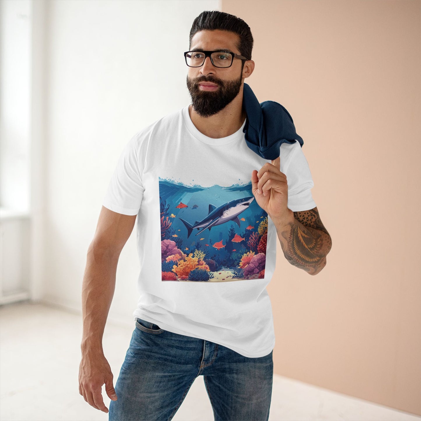 Ocean Pacific Unisex Premium Cotton Tee With Original Art Design From Retro2Nova Art Collection