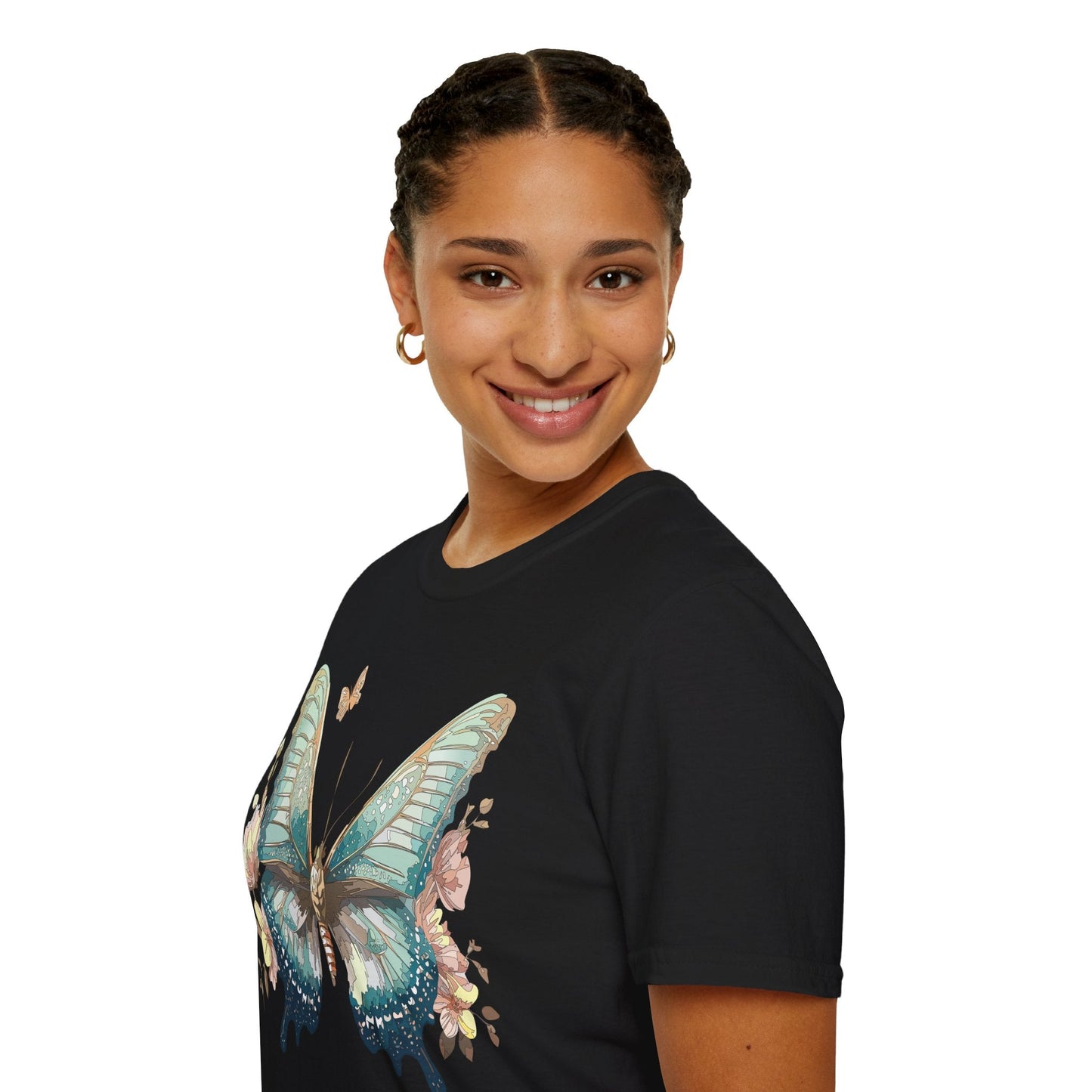 Butterfly Print Unisex T Shirt Monarch Design Softstyle 64000 Gildan Cotton Tee Quality