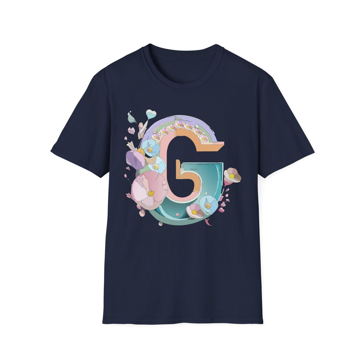 Floral Letter G T-Shirt | Botanical Initial Tee