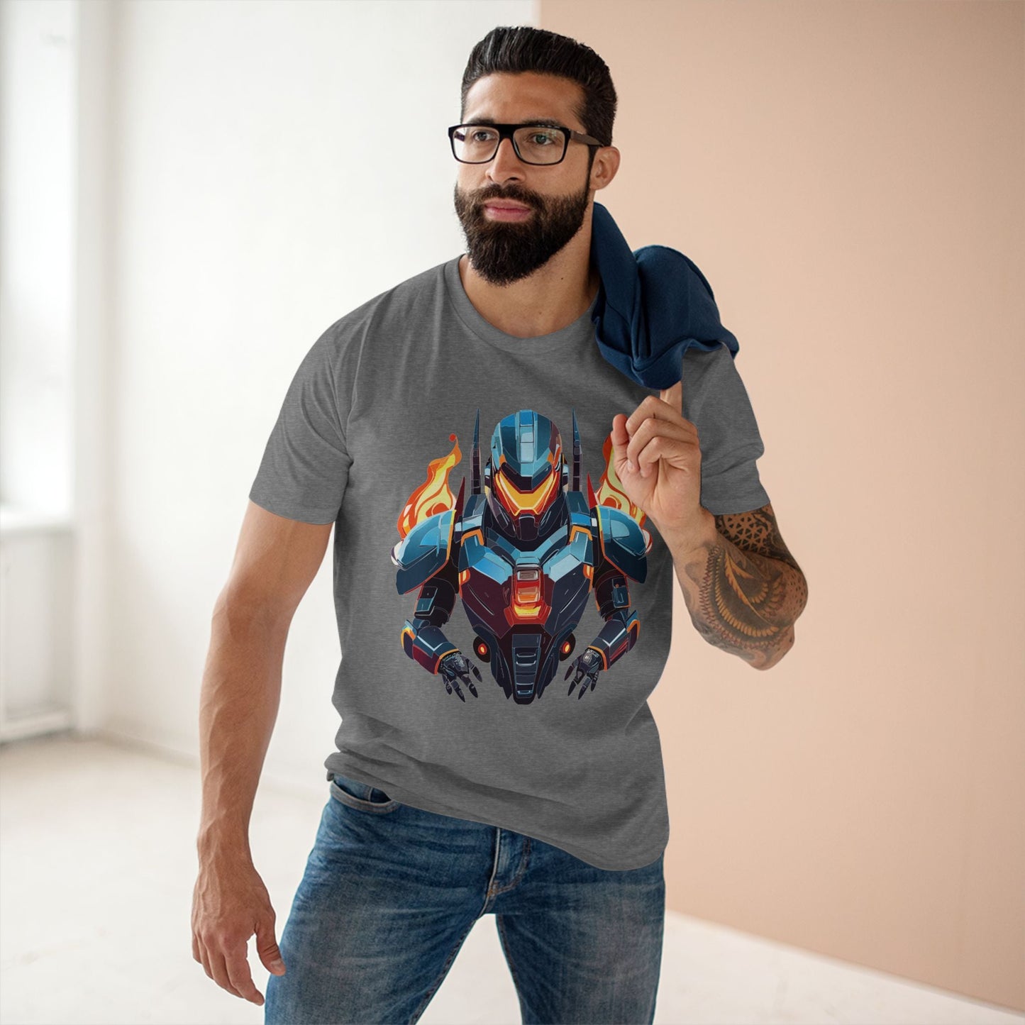 Cyborg Robot Graphic Unisex 100 Cotton Staple Tee 20