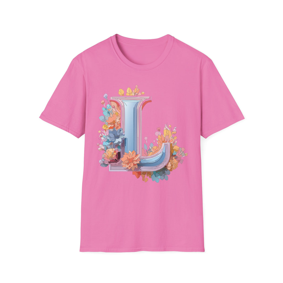 Floral Letter L T-Shirt | Monogram Initial Tee