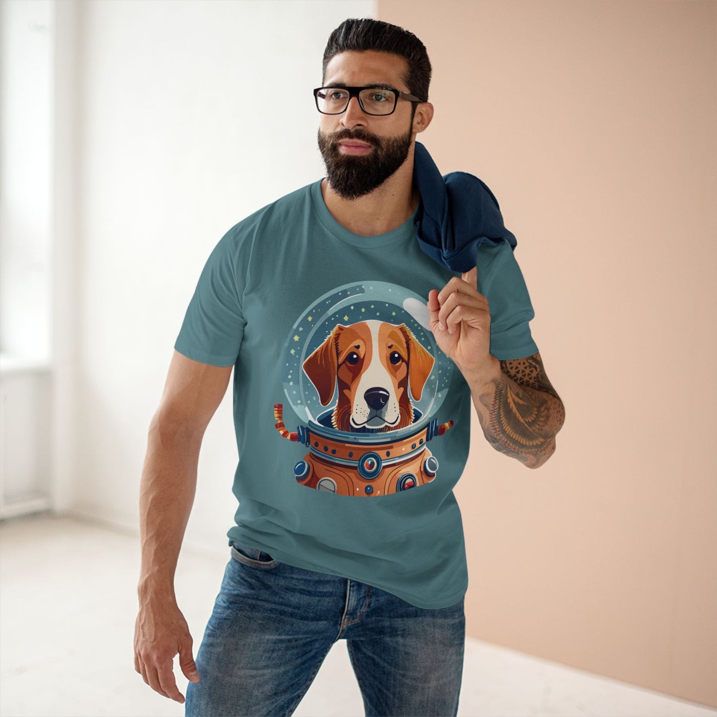 Unisex Dog Art Shirt Premium Cotton Tee With Original Animal Design From Retro2Nova Art Collection For Everyday Comfort