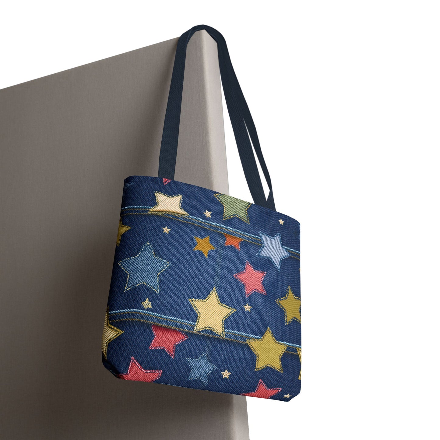 Denim Fabric Imitation Print Unisex Canvas Bag Poly Spun 3 Sizes Tote Bag 181-5