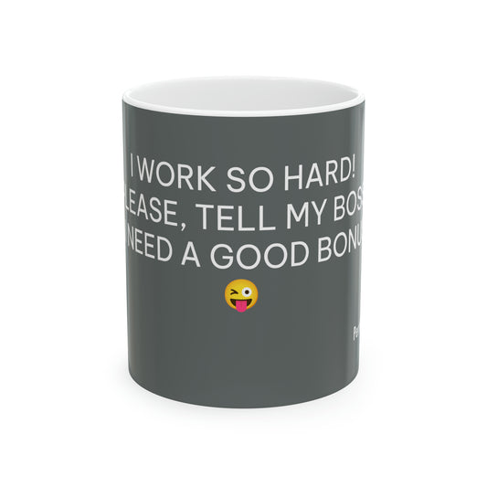 Coffee & Tea Mug with funny Words Art Design