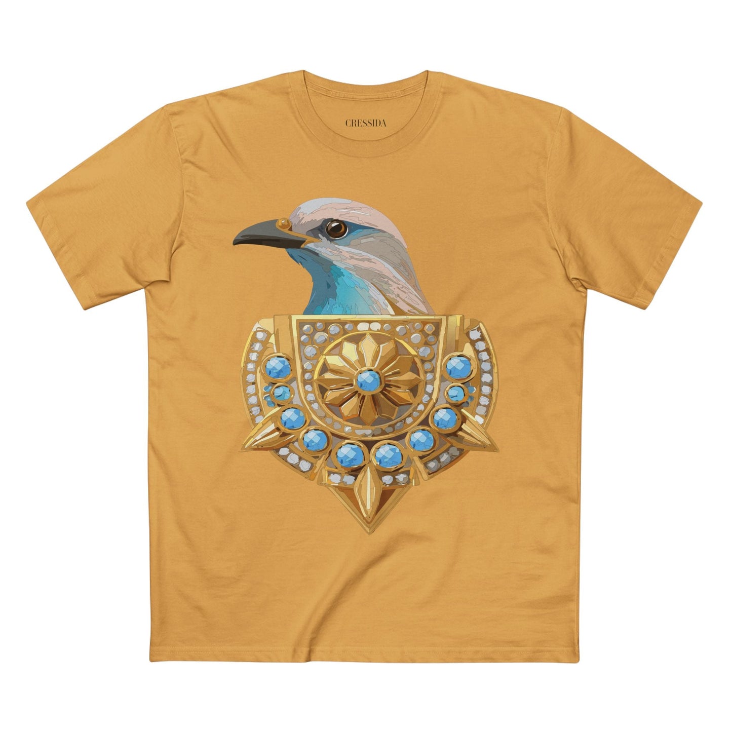 Bird Graphic Unisex 100 Cotton Tee With Unique Animal Golden Medallion Art Design 16