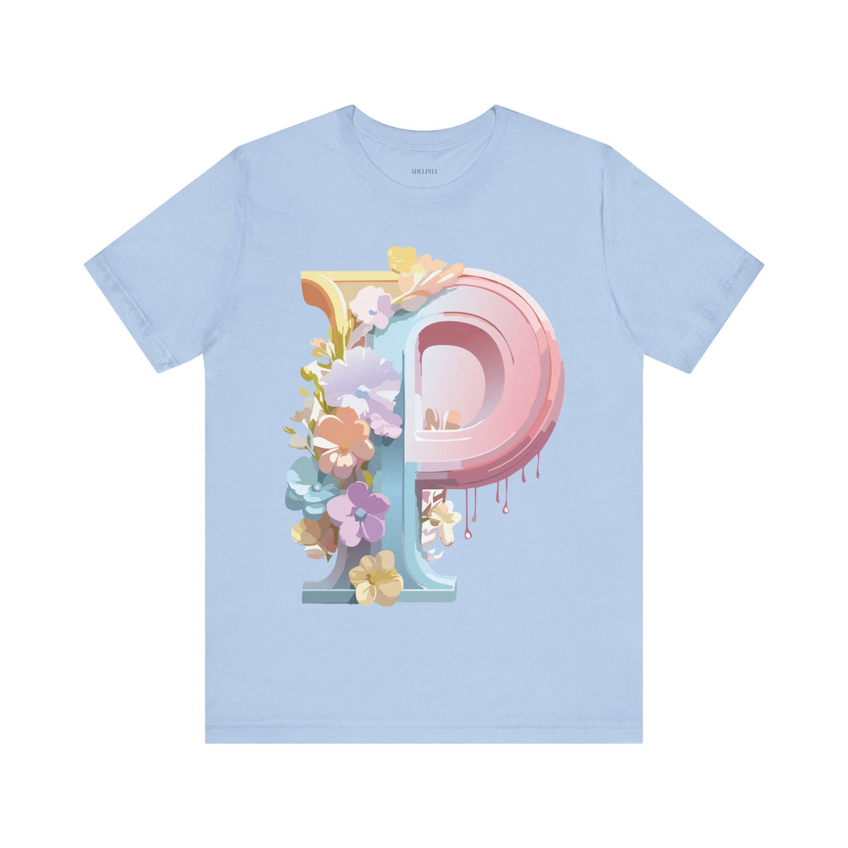 Letter P Graphic Unisex Cotton Bella+Canvas Tee with Art Letter Design