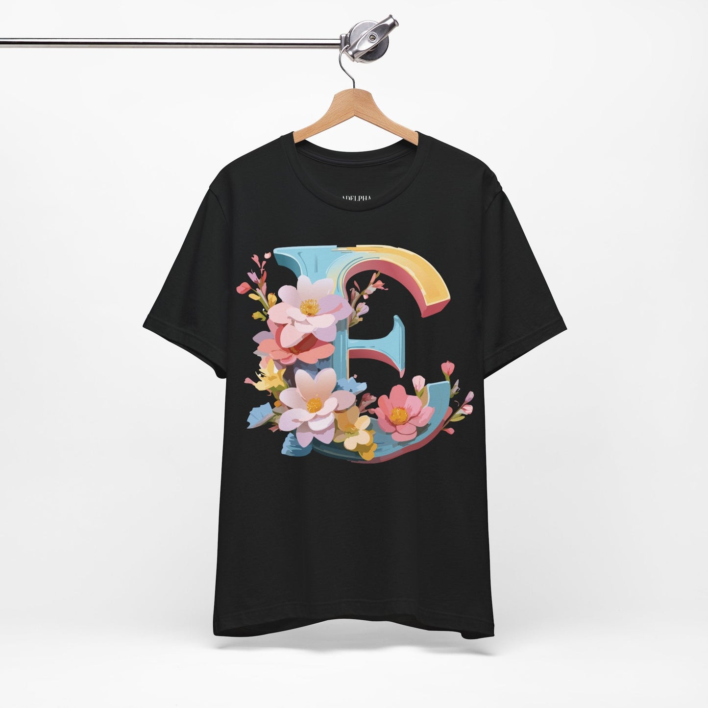 Letter E Shirt Unisex Graphic Tee By Adelpha Vintage Inspired Short Sleeve Casual