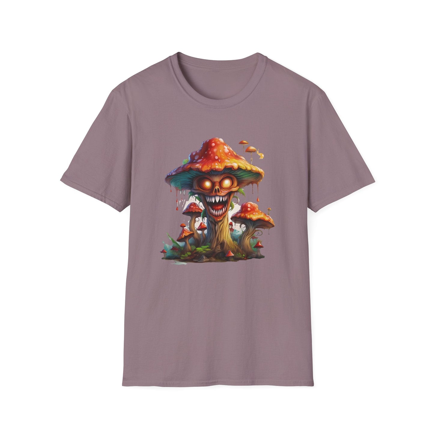 Mashroom Tee Shirt Unisex Softstyle 64000 100% Ring Spun Cotton with Funny Mushroom Artwork