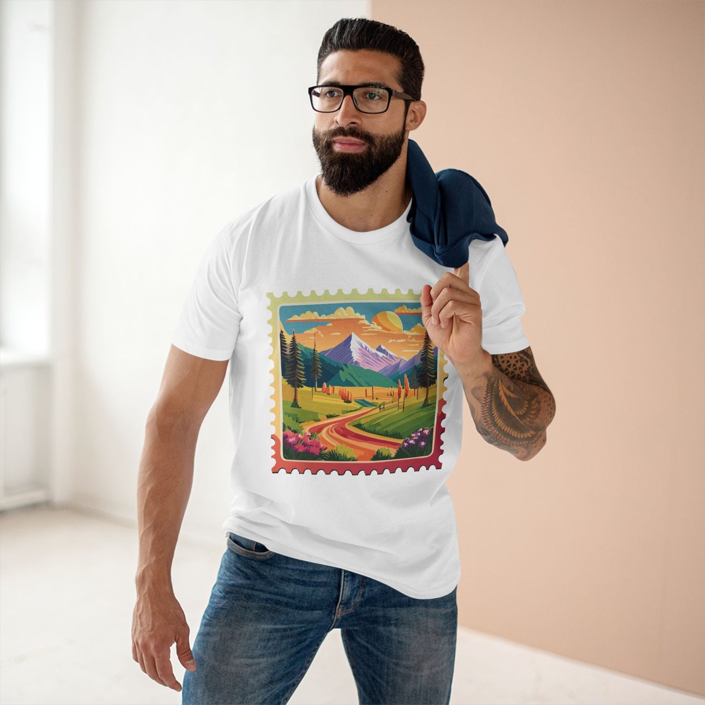 Stamp Shirt Postage Stamp Tee Unisex Premium Cotton With Original Art Design Retro2Nova