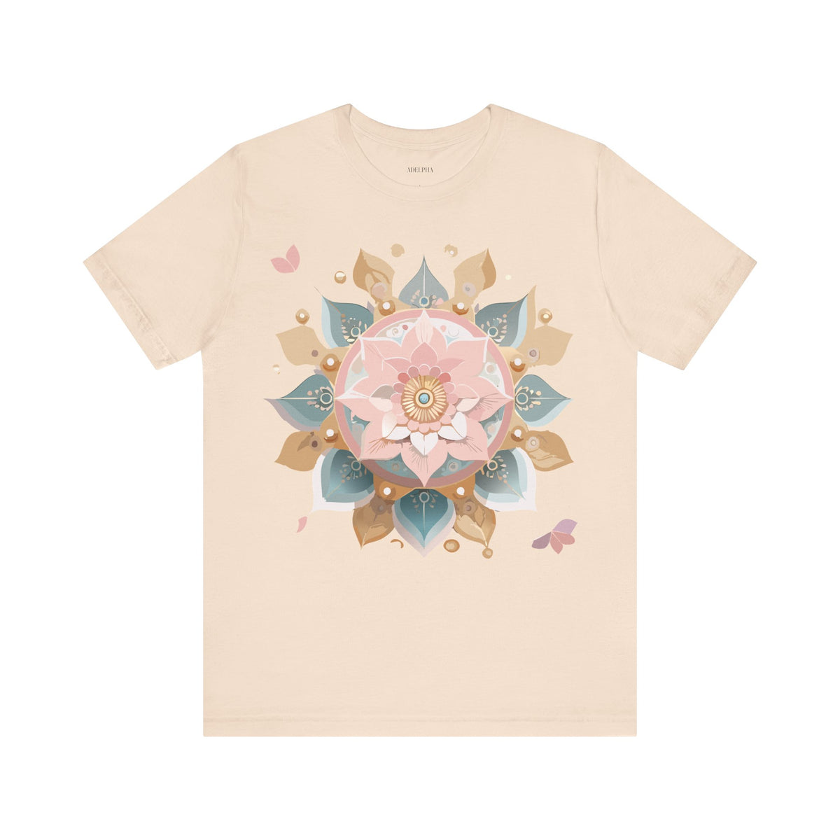 Mandala Graphic Unisex Cotton Bella+Canvas Tee with Floral Art Design d25