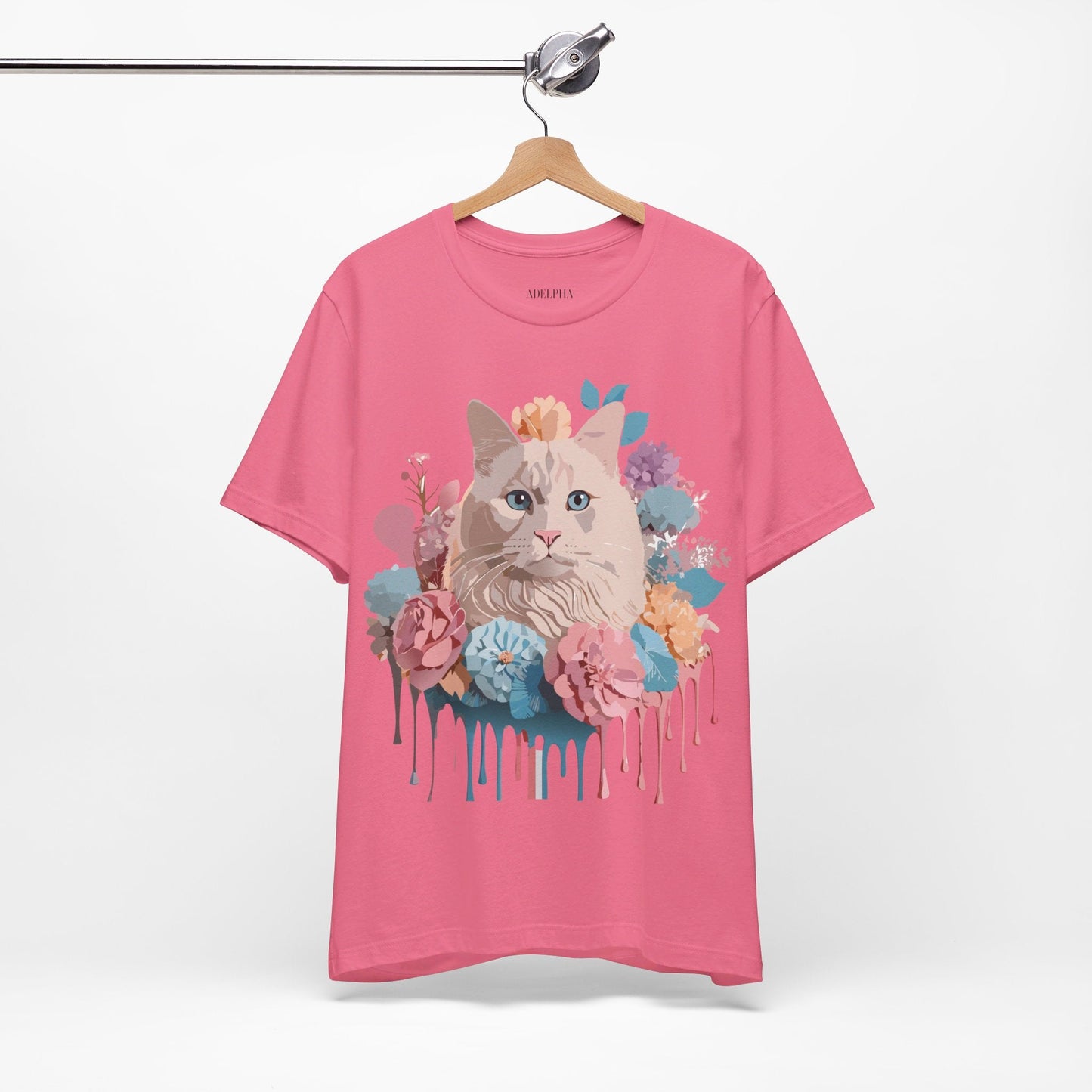 Cat Graphic Tee Unisex Short Sleeve Shirt With Vintage Art Adelpha