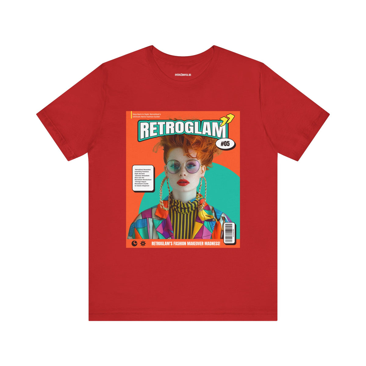 Magazine Cover Graphic Unisex Cotton Bella+Canvas Tee with Retro Poster ab30