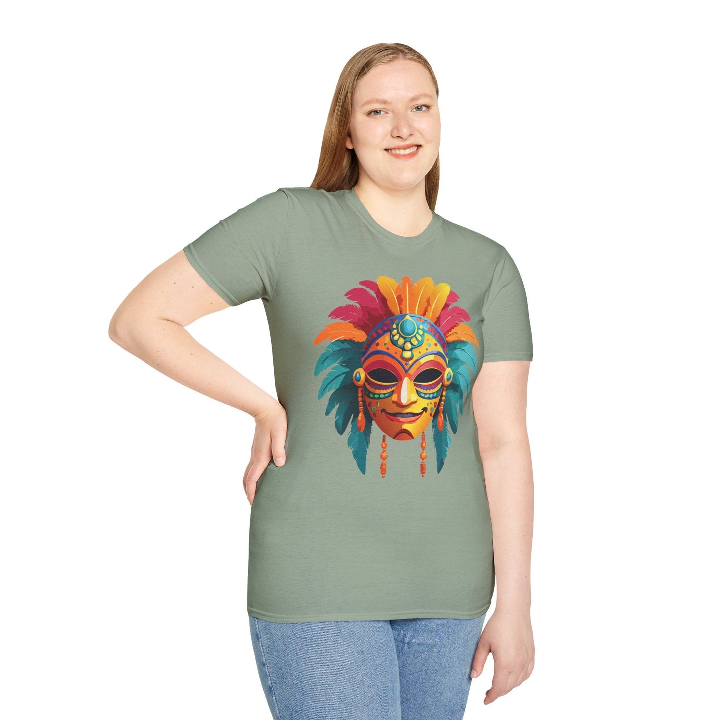 Mask Tee Shirt Unisex Softstyle Gildan 64000 100 Percent Ring Spun Cotton Masquerade Tee