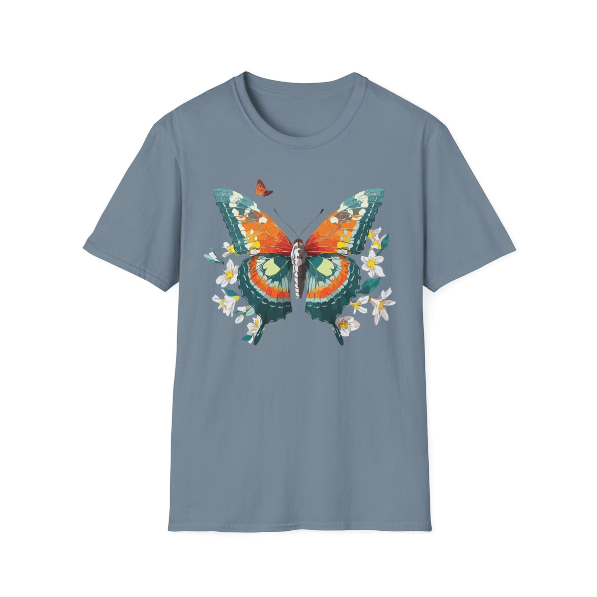 Colorful Watercolor Butterfly T-Shirt | Floral Graphic Tee Unisex 100 Cotton Gildan T-Shirt