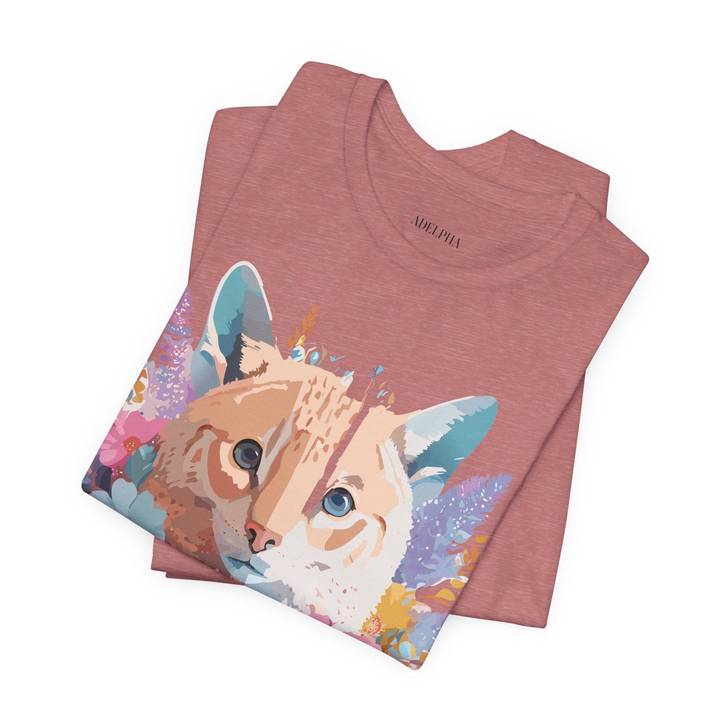 Cat Graphic Tee Unisex Short Sleeve With Adelpha Artwork Vintage Inspired