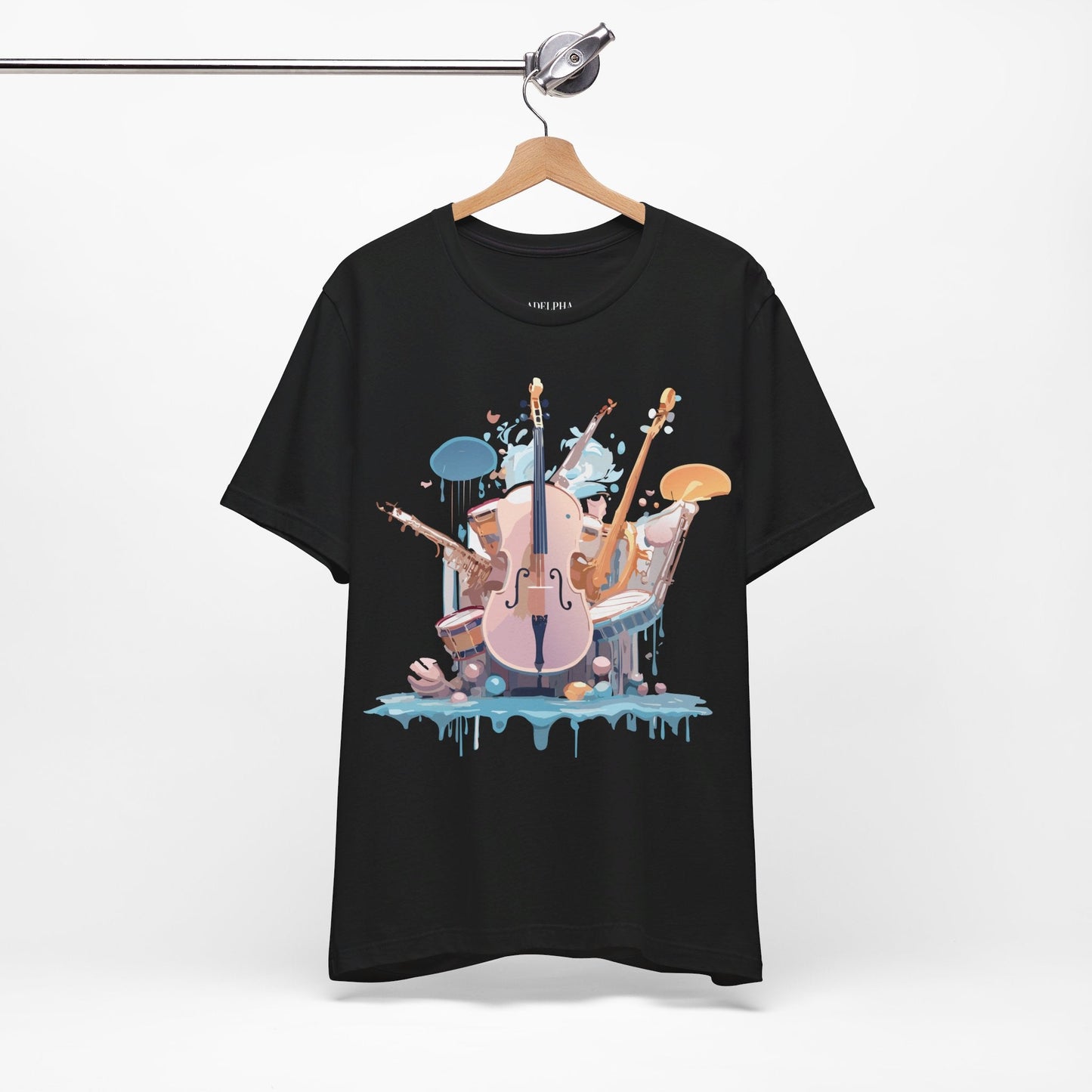 Music Graphic Unisex 100 Cotton Vintage Art with Musical Elements Tee 81