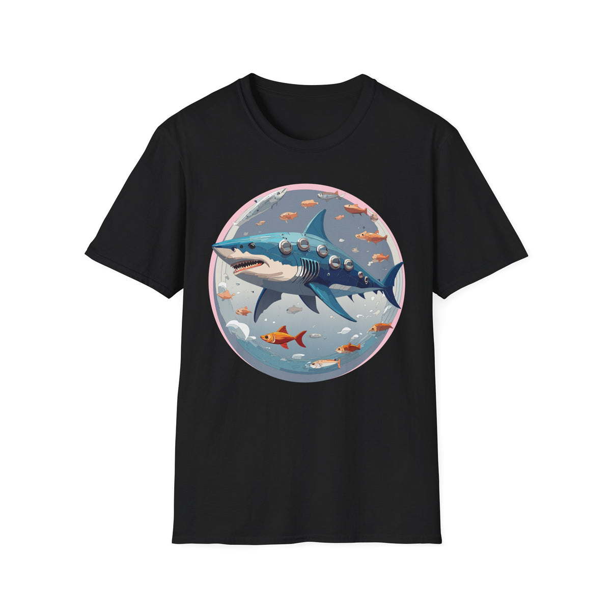 Steampunk Shark T-Shirt | Submarine Porthole Ocean Illustration