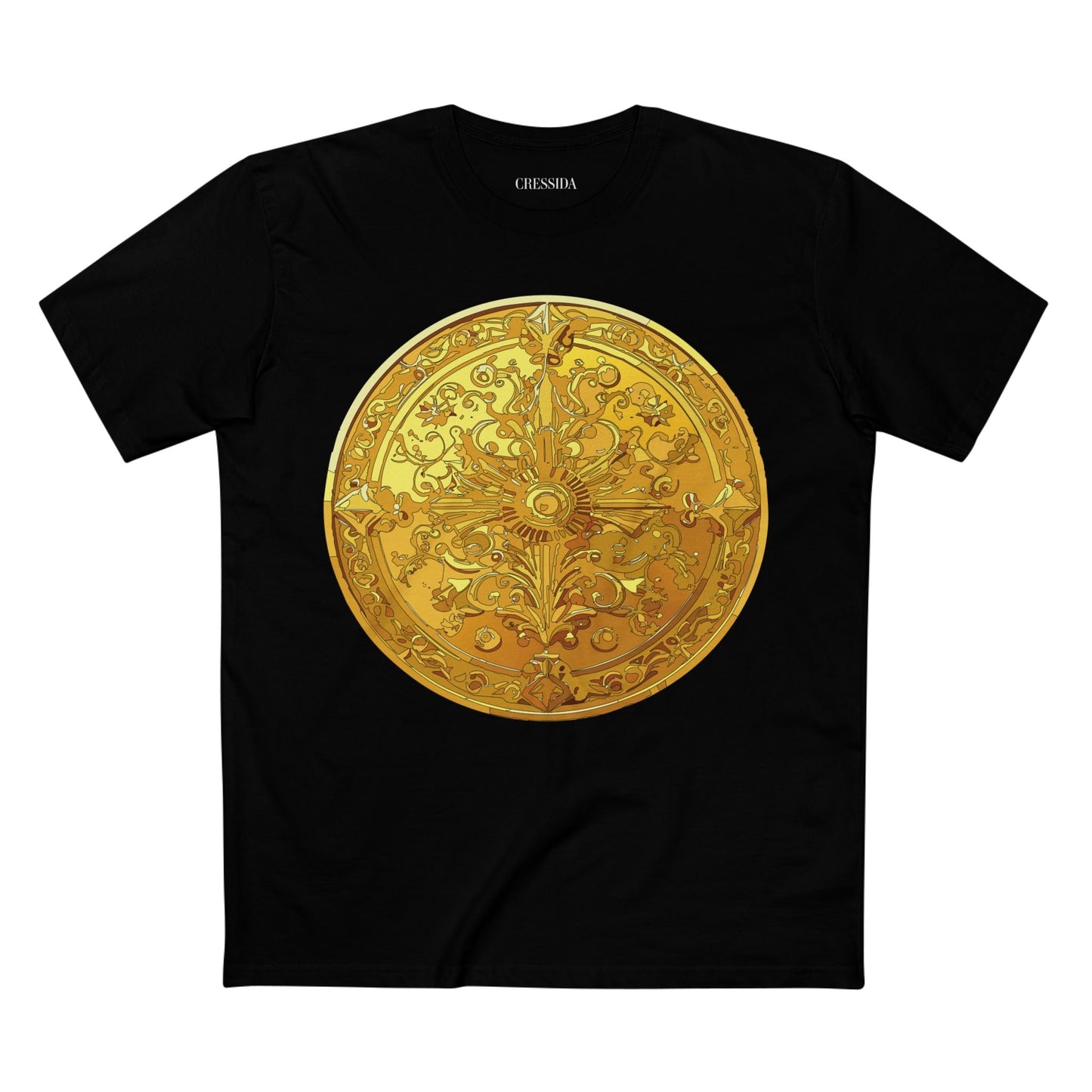 Antique Gold Coin Graphic Design T-Shirt Unisex 100 Cotton With Golden Print Artwork Tee 24