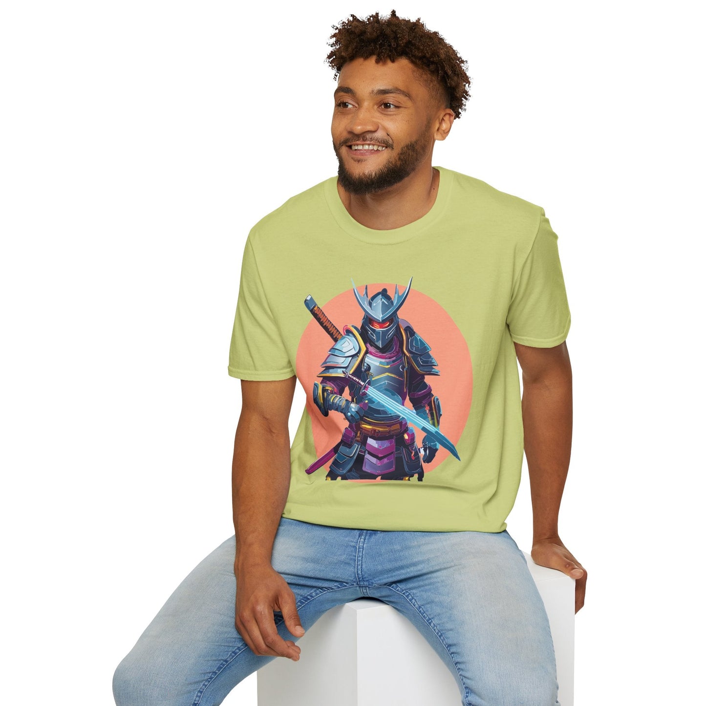 Samurai Shirt Unisex Tee Gildan Softstyle 64000 One Hundred Percent Ring Spun Cotton Comfort
