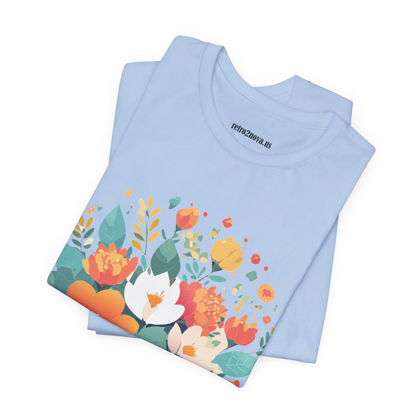 Floral Flowers Shirt Unisex Lightweight Breathable Jersey Tee Floral Pattern Short Sleeve